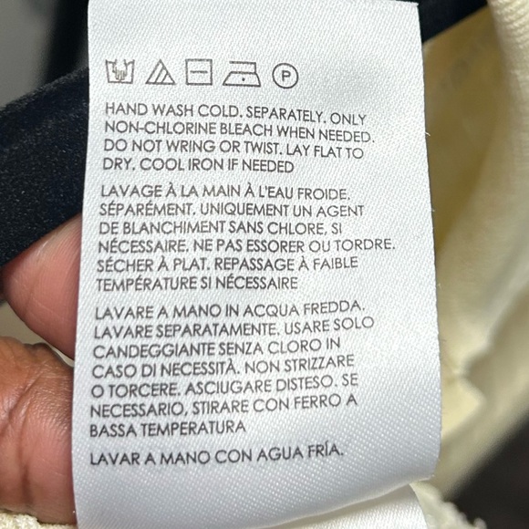 Club Monaco Yellow/Cream Ribbed Long Sleeve Top - Picture 6 of 7